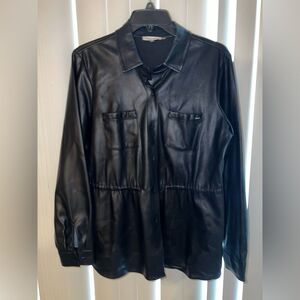Calvin Klein Black Faux Leather Jacket Women’s